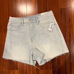 Old Navy Jean Shorts‎ Sky-Hi A-Line High Rise Button Fly Light Wash Denim New 6